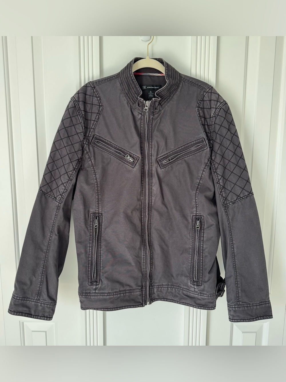 INC International Concepts Gray Moto Jacket – Size XL